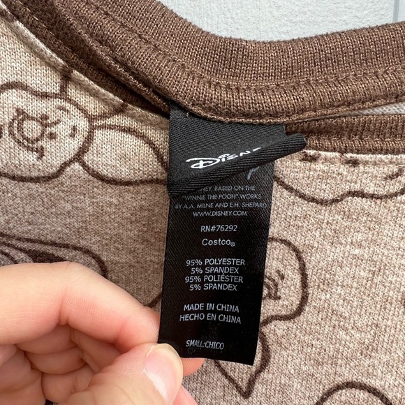 Disney women’s 2 piece cozy pajama set Winnie the Pooh Tan size small, excellent - Picture 8 of 15